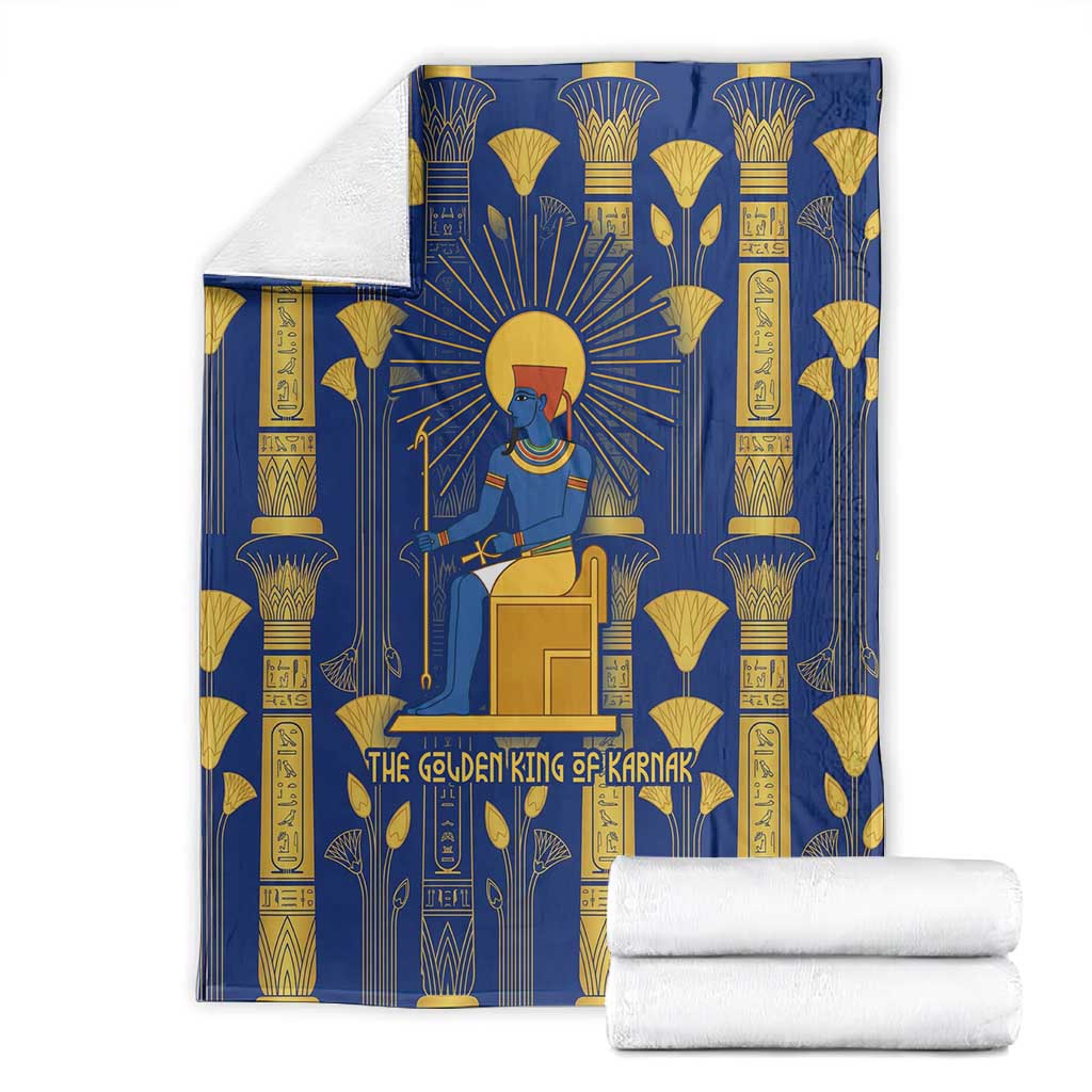 Amun Blanket Ancient Egyptian Hieroglyphic, Pharaoh and Scarab - African Pride