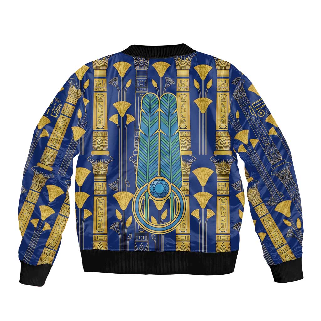 Amun Bomber Jacket Ancient Egyptian Hieroglyphic, Pharaoh and Scarab - African Pride
