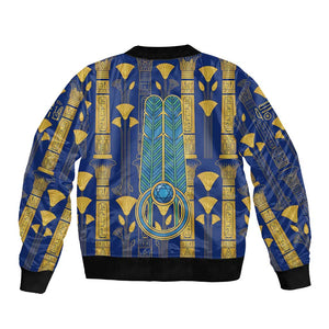 Amun Bomber Jacket Ancient Egyptian Hieroglyphic, Pharaoh and Scarab - African Pride