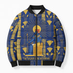 Amun Bomber Puffer Jacket Ancient Egyptian Hieroglyphic, Pharaoh and Scarab - African Pride