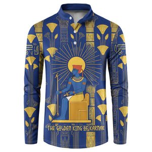 Amun Button Sweatshirt Ancient Egyptian Hieroglyphic, Pharaoh and Scarab