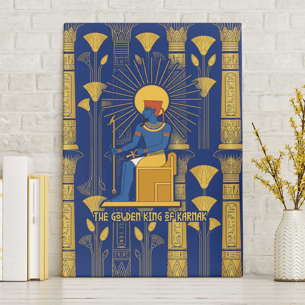 Amun Canvas Wall Art Ancient Egyptian Hieroglyphic, Pharaoh and Scarab - African Pride