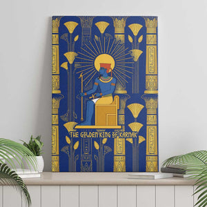 Amun Canvas Wall Art Ancient Egyptian Hieroglyphic, Pharaoh and Scarab - African Pride