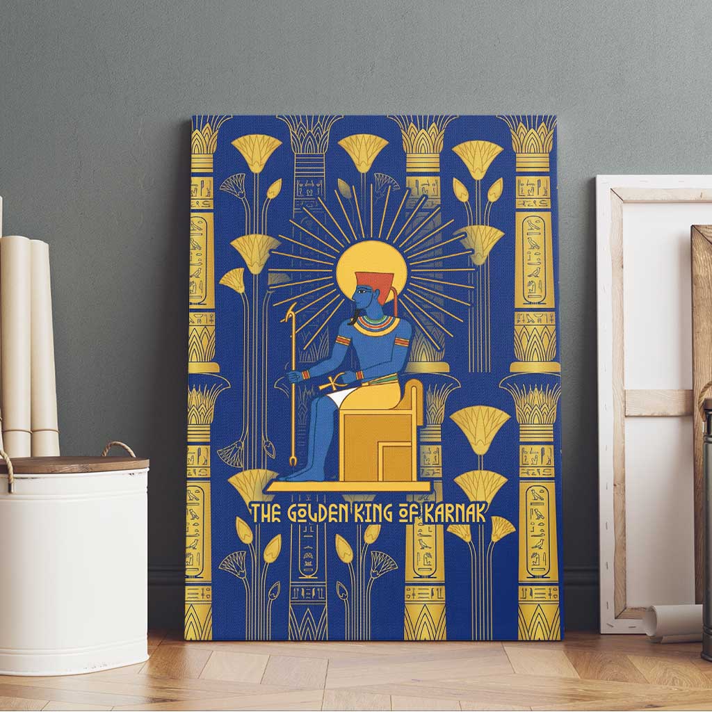 Amun Canvas Wall Art Ancient Egyptian Hieroglyphic, Pharaoh and Scarab - African Pride