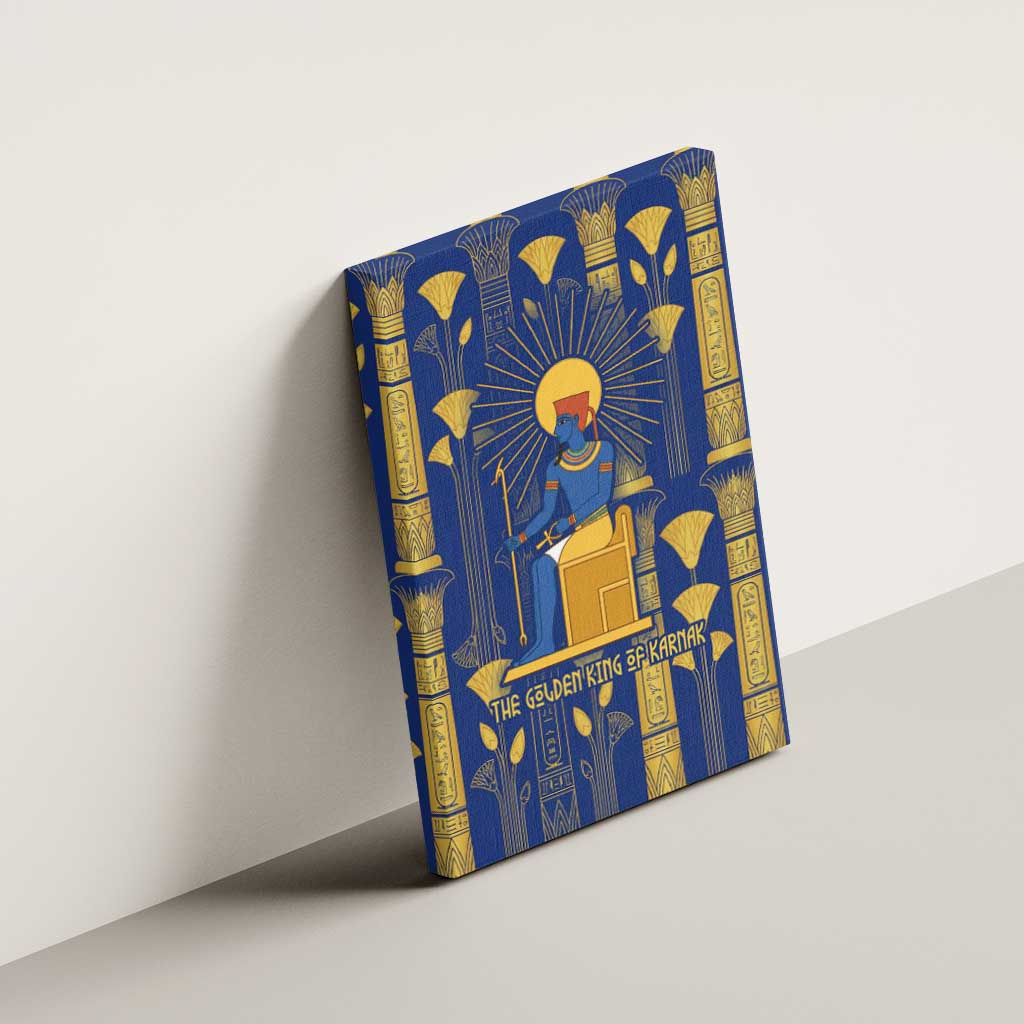 Amun Canvas Wall Art Ancient Egyptian Hieroglyphic, Pharaoh and Scarab - African Pride