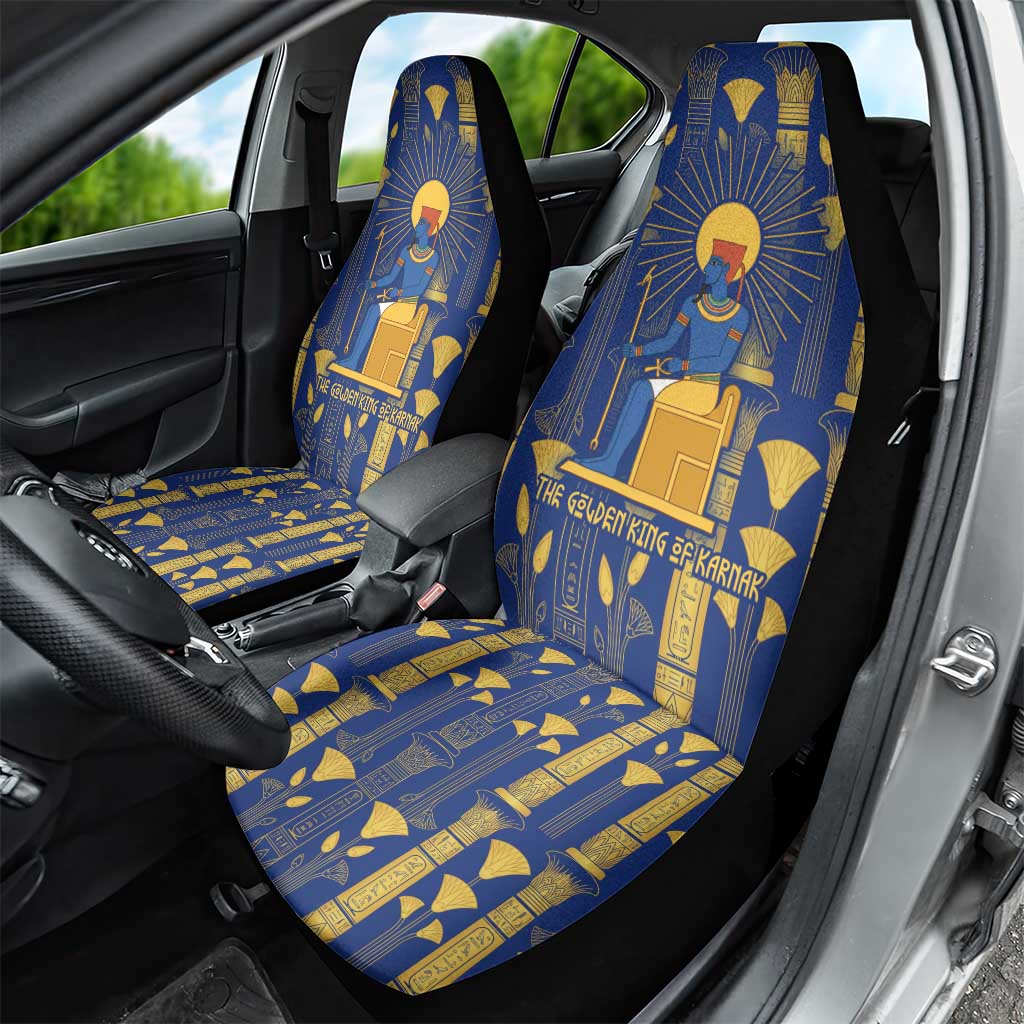 Amun Car Seat Cover Ancient Egyptian Hieroglyphic, Pharaoh and Scarab - African Pride