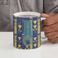 Amun Ceramic Mug Ancient Egyptian Hieroglyphic, Pharaoh and Scarab - African Pride