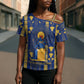 Amun Cross Shoulder Shirt Ancient Egyptian Hieroglyphic, Pharaoh and Scarab - African Pride