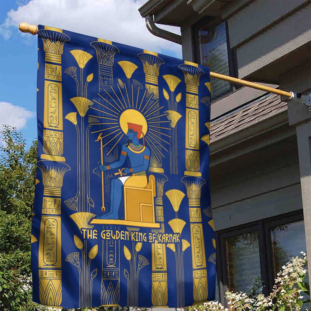 Amun Garden Flag Ancient Egyptian Hieroglyphic, Pharaoh and Scarab - African Pride