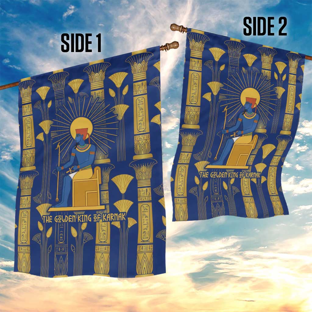 Amun Garden Flag Ancient Egyptian Hieroglyphic, Pharaoh and Scarab - African Pride