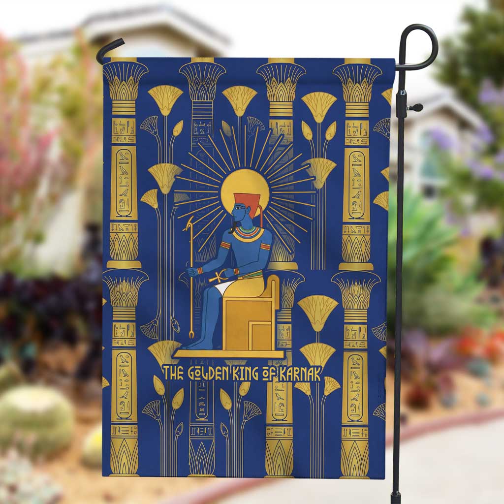 Amun Garden Flag Ancient Egyptian Hieroglyphic, Pharaoh and Scarab - African Pride