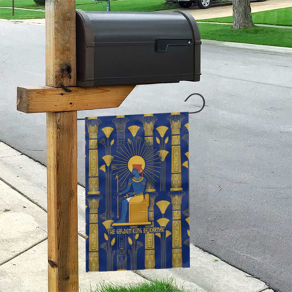 Amun Garden Flag Ancient Egyptian Hieroglyphic, Pharaoh and Scarab - African Pride