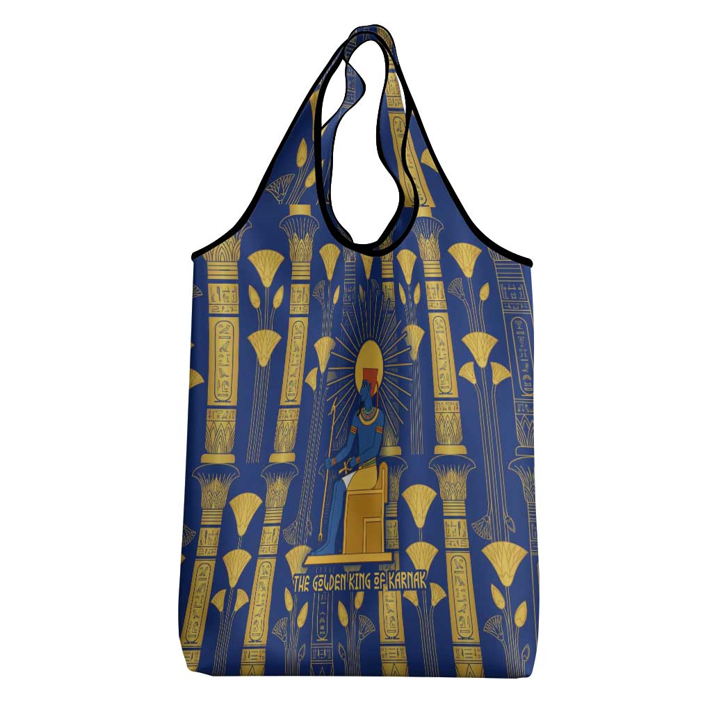 Amun Grocery Bag Ancient Egyptian Hieroglyphic, Pharaoh and Scarab - African Pride
