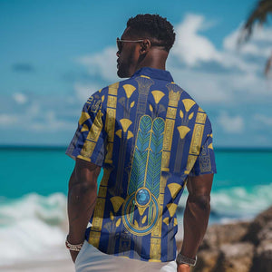 Amun Hawaiian Shirt Ancient Egyptian Hieroglyphic, Pharaoh and Scarab - African Pride