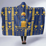 Amun Hooded Blanket Ancient Egyptian Hieroglyphic, Pharaoh and Scarab - African Pride