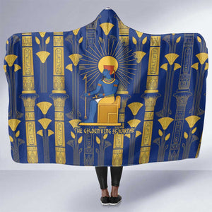 Amun Hooded Blanket Ancient Egyptian Hieroglyphic, Pharaoh and Scarab - African Pride