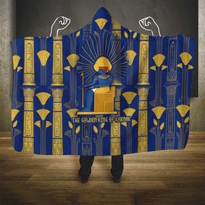 Amun Hooded Blanket Ancient Egyptian Hieroglyphic, Pharaoh and Scarab - African Pride