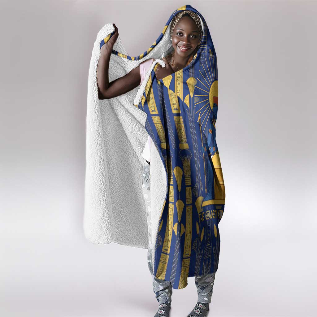 Amun Hooded Blanket Ancient Egyptian Hieroglyphic, Pharaoh and Scarab - African Pride
