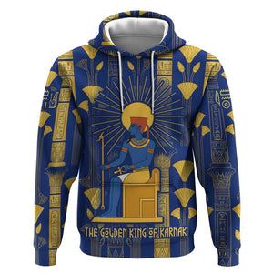 Amun Hoodie Ancient Egyptian Hieroglyphic, Pharaoh and Scarab - African Pride