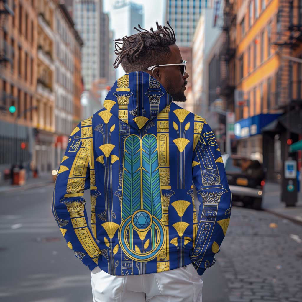 Amun Hoodie Ancient Egyptian Hieroglyphic, Pharaoh and Scarab - African Pride