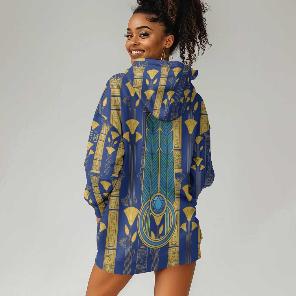 Amun Hoodie Dress Ancient Egyptian Hieroglyphic, Pharaoh and Scarab - African Pride