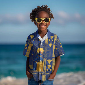 Amun Kid Hawaiian Shirt Ancient Egyptian Hieroglyphic, Pharaoh and Scarab - African Pride