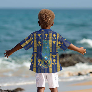 Amun Kid Hawaiian Shirt Ancient Egyptian Hieroglyphic, Pharaoh and Scarab - African Pride
