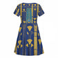 Amun Kid Short Sleeve Dress Ancient Egyptian Hieroglyphic, Pharaoh and Scarab - African Pride