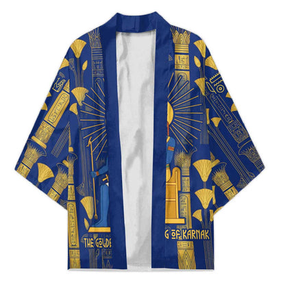 Amun Kimono Ancient Egyptian Hieroglyphic, Pharaoh and Scarab - African Pride