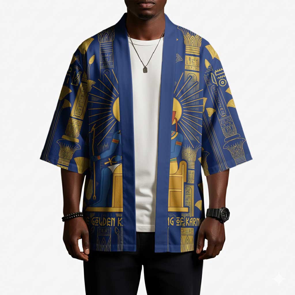 Amun Kimono Ancient Egyptian Hieroglyphic, Pharaoh and Scarab - African Pride