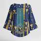 Amun Kimono Sleeve Blouse Ancient Egyptian Hieroglyphic, Pharaoh and Scarab - African Pride