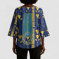 Amun Kimono Sleeve Blouse Ancient Egyptian Hieroglyphic, Pharaoh and Scarab - African Pride