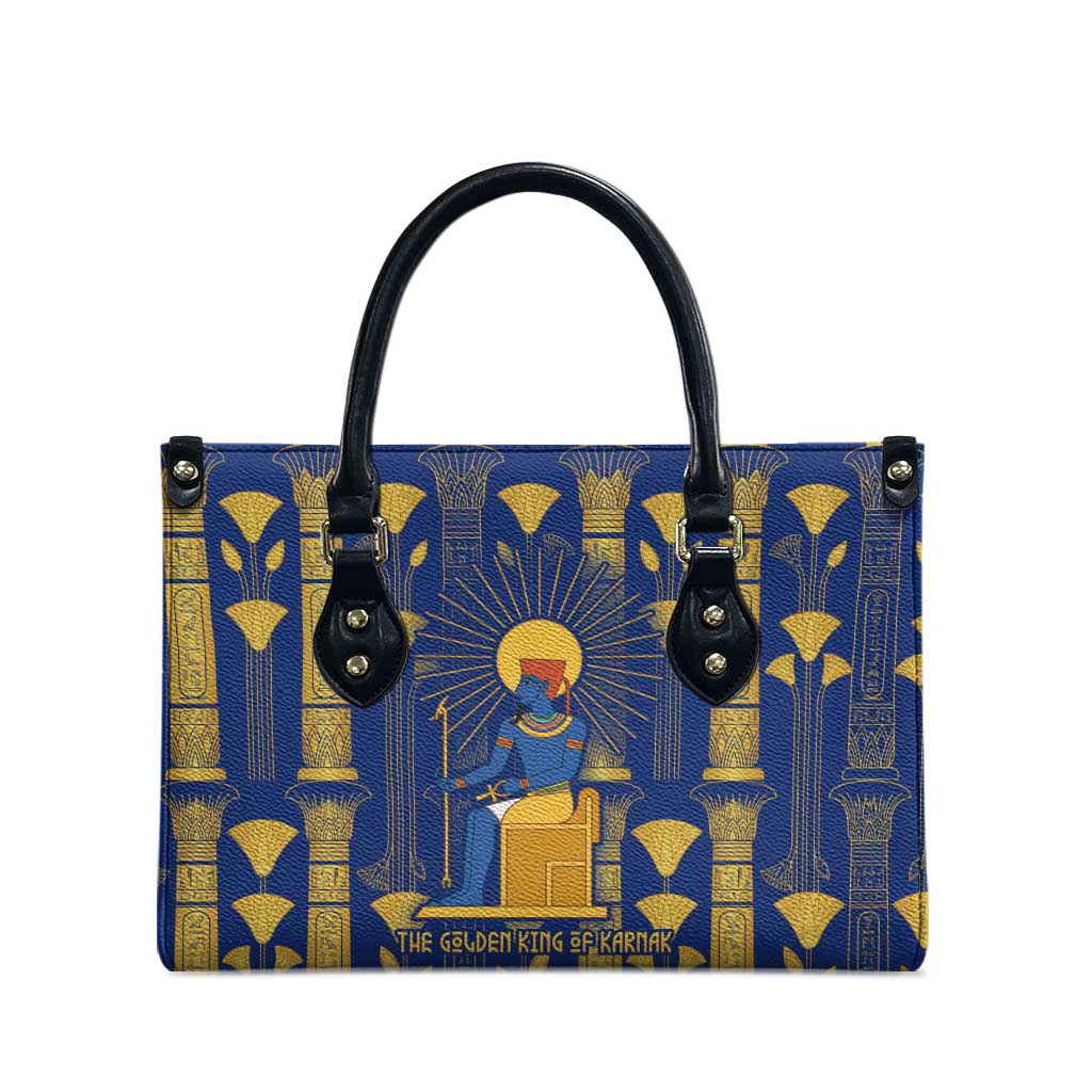 Amun Leather Bag Ancient Egyptian Hieroglyphic, Pharaoh and Scarab - African Pride