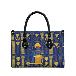 Amun Leather Bag Ancient Egyptian Hieroglyphic, Pharaoh and Scarab - African Pride