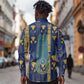 Amun Long Sleeve Button Shirt Ancient Egyptian Hieroglyphic, Pharaoh and Scarab - African Pride