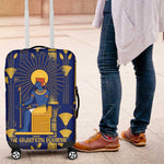 Amun Luggage Cover Ancient Egyptian Hieroglyphic, Pharaoh and Scarab - African Pride
