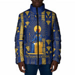 Amun Padded Jacket Ancient Egyptian Hieroglyphic, Pharaoh and Scarab - African Pride