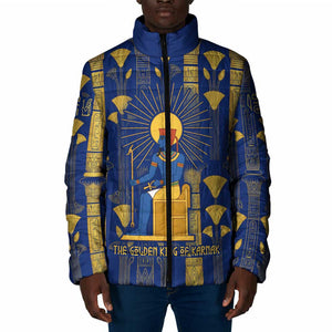 Amun Padded Jacket Ancient Egyptian Hieroglyphic, Pharaoh and Scarab - African Pride