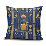 Amun Pillow Cover Ancient Egyptian Hieroglyphic, Pharaoh and Scarab - African Pride