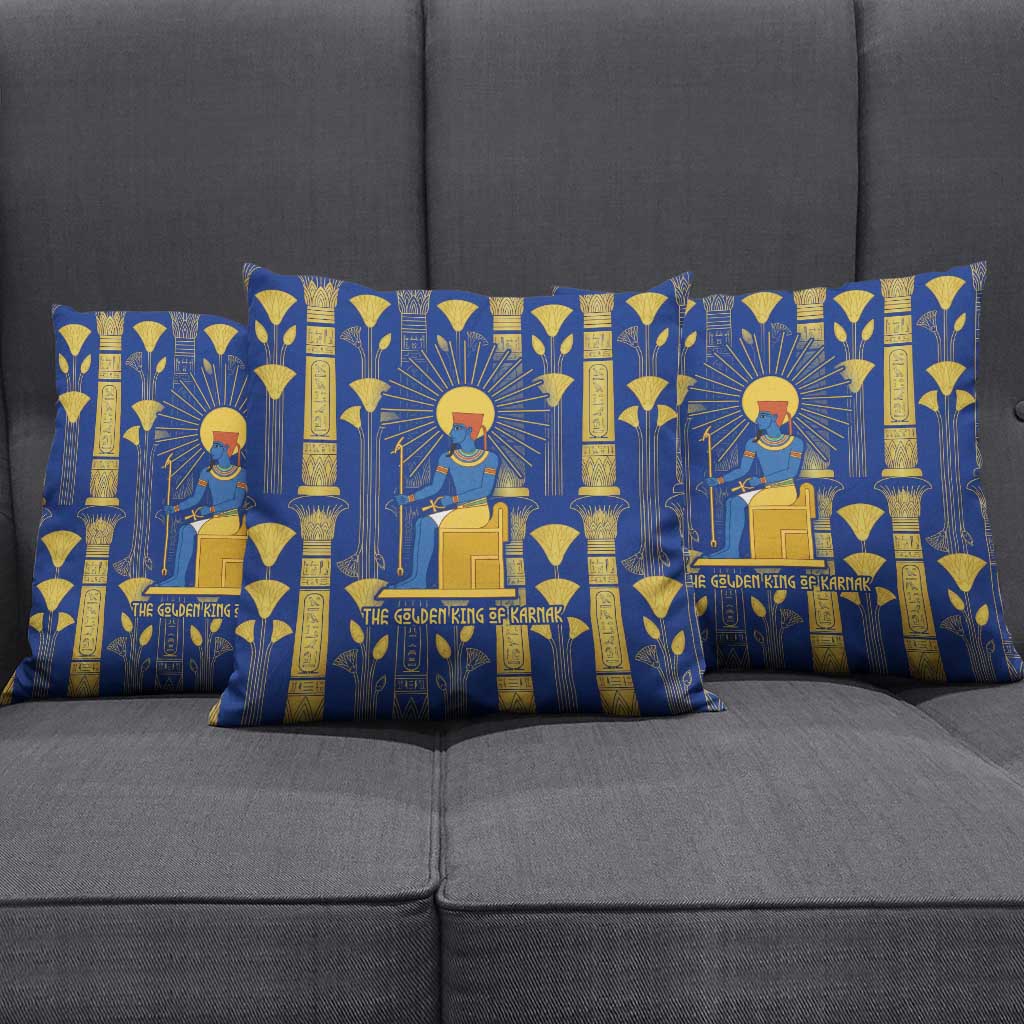 Amun Pillow Cover Ancient Egyptian Hieroglyphic, Pharaoh and Scarab - African Pride
