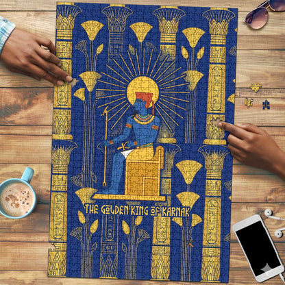 Amun Puzzle Ancient Egyptian Hieroglyphic, Pharaoh and Scarab - African Pride