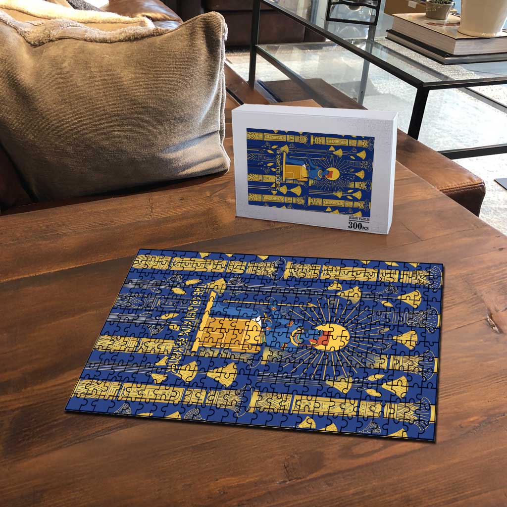 Amun Puzzle Ancient Egyptian Hieroglyphic, Pharaoh and Scarab - African Pride