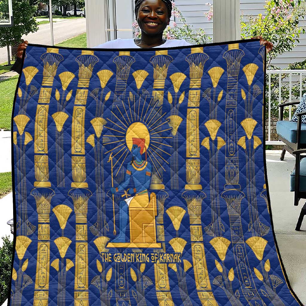 Amun Quilt Ancient Egyptian Hieroglyphic, Pharaoh and Scarab - African Pride