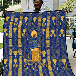 Amun Quilt Ancient Egyptian Hieroglyphic, Pharaoh and Scarab - African Pride