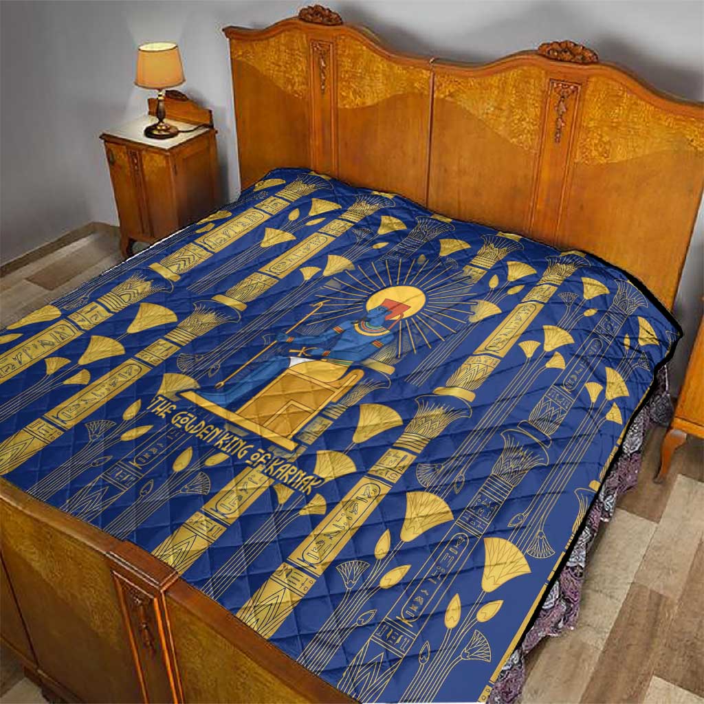 Amun Quilt Ancient Egyptian Hieroglyphic, Pharaoh and Scarab - African Pride