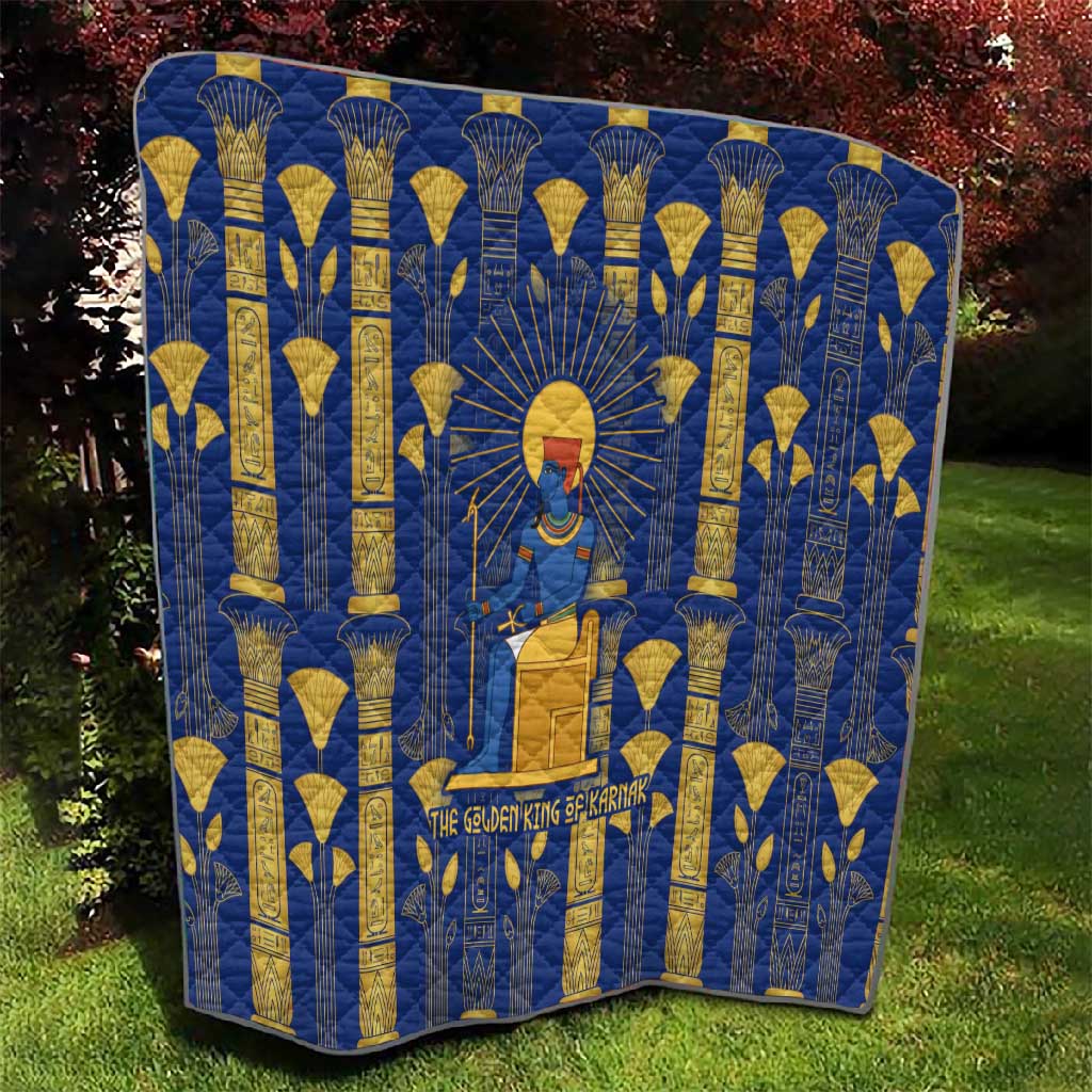 Amun Quilt Ancient Egyptian Hieroglyphic, Pharaoh and Scarab - African Pride