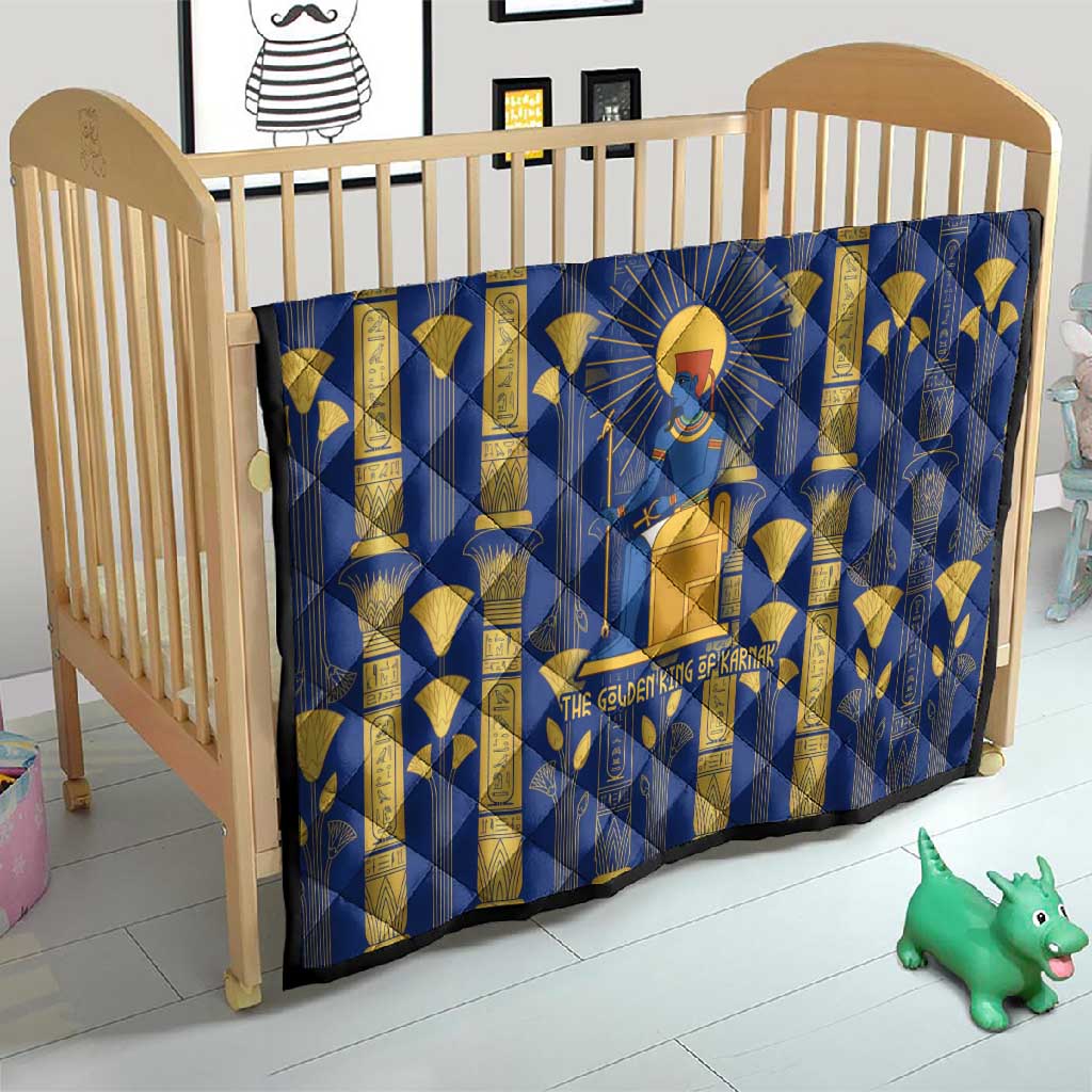 Amun Quilt Ancient Egyptian Hieroglyphic, Pharaoh and Scarab - African Pride