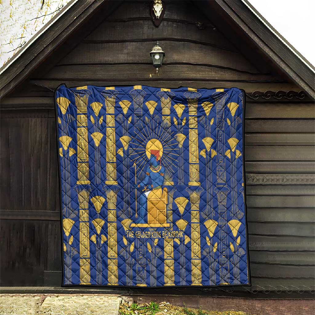 Amun Quilt Ancient Egyptian Hieroglyphic, Pharaoh and Scarab - African Pride