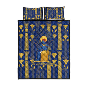 Amun Quilt Bed Set Ancient Egyptian Hieroglyphic, Pharaoh and Scarab - African Pride