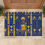 Amun Rubber Doormat Ancient Egyptian Hieroglyphic, Pharaoh and Scarab - African Pride